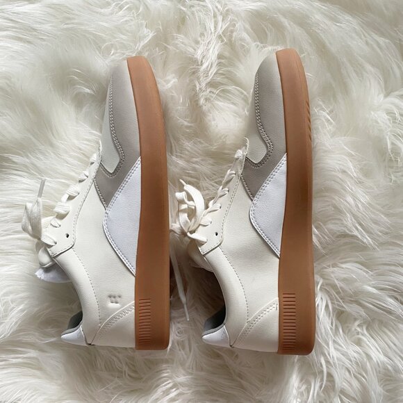 NEW Everlane White Cream Gray Releather Recycled Leather Court Sneakers - Picture 5 of 9